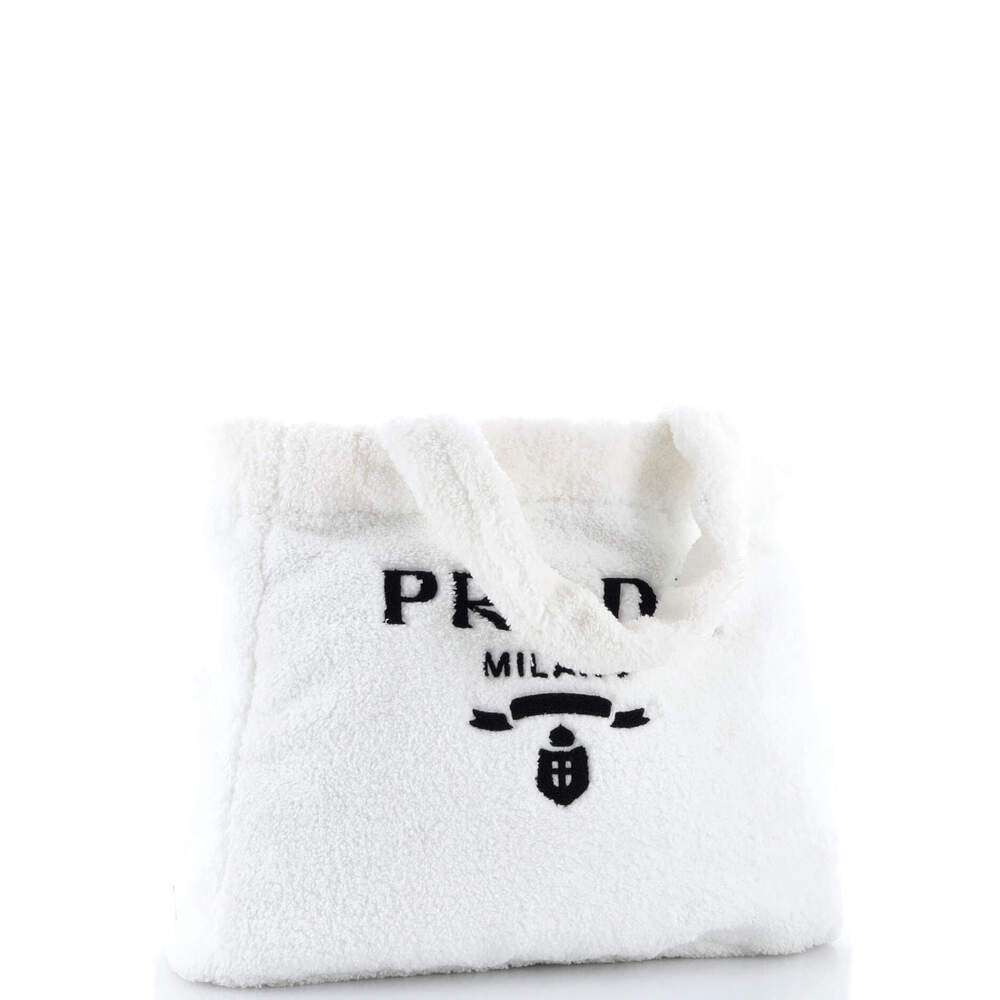 Prada Logo Tote Terry Cloth #252738P85B - Picture 2 of 8